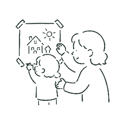 かべのおえかき