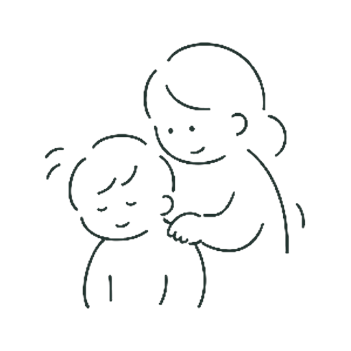 せなかをさする