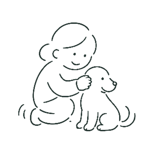 いぬをなでる