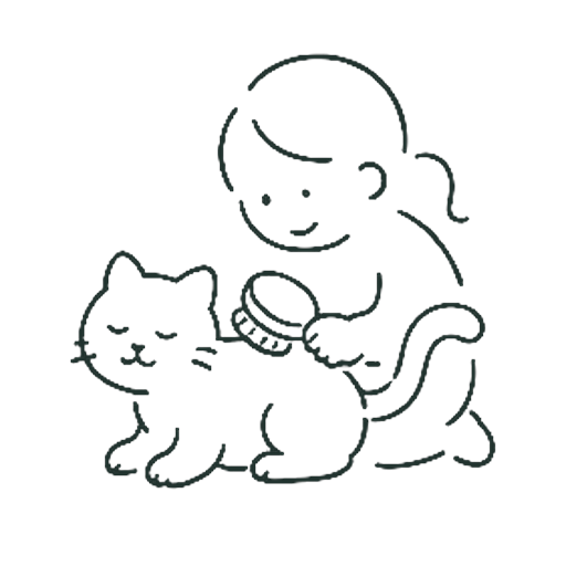 ねこをブラッシング