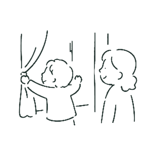 カーテンをあける